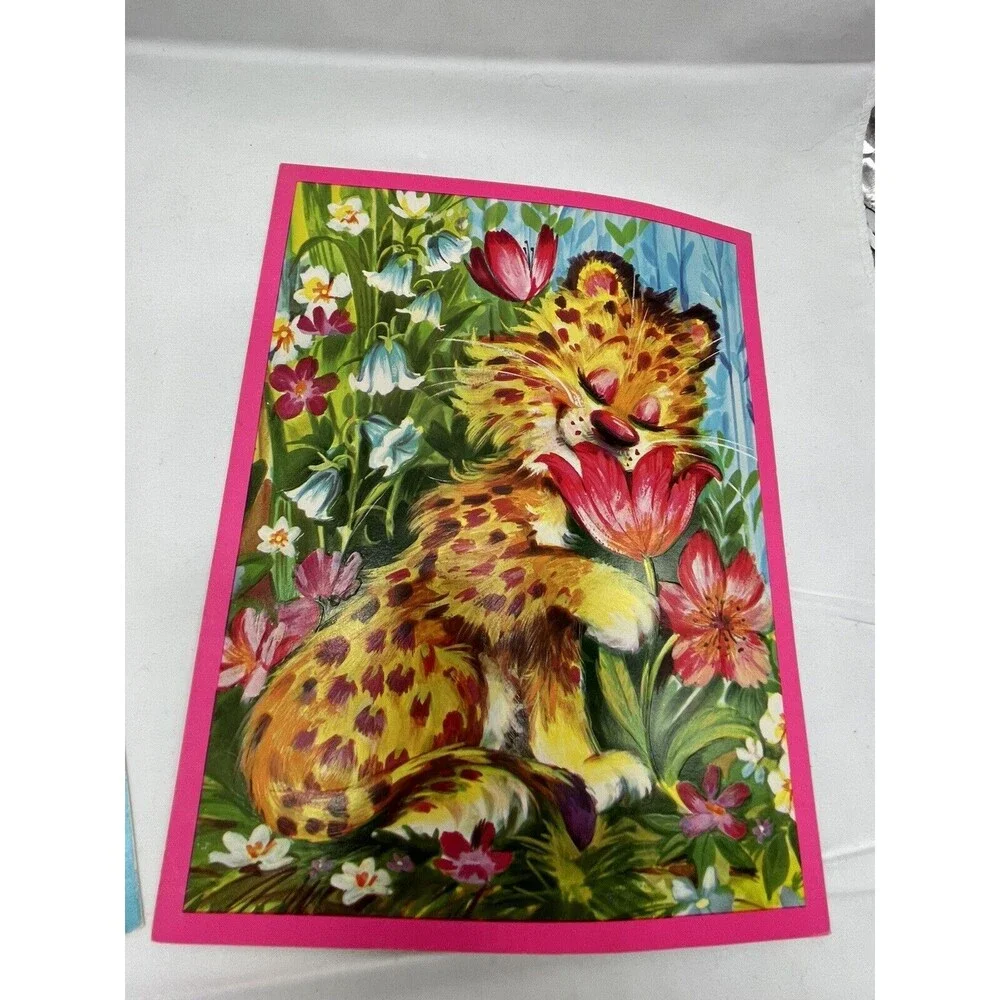 Vintage 2 Quality Crest The Safari Set Get Well Greeting cards RARE